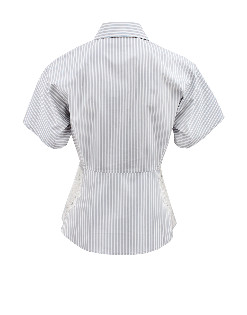 SUNO-Short Sleeve Embroidered Stripe Blouse-