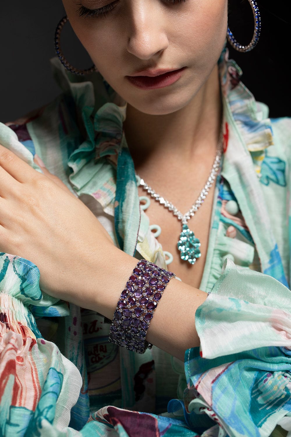 SUTRA-Purple Sapphire Bracelet-WHITE GOLD