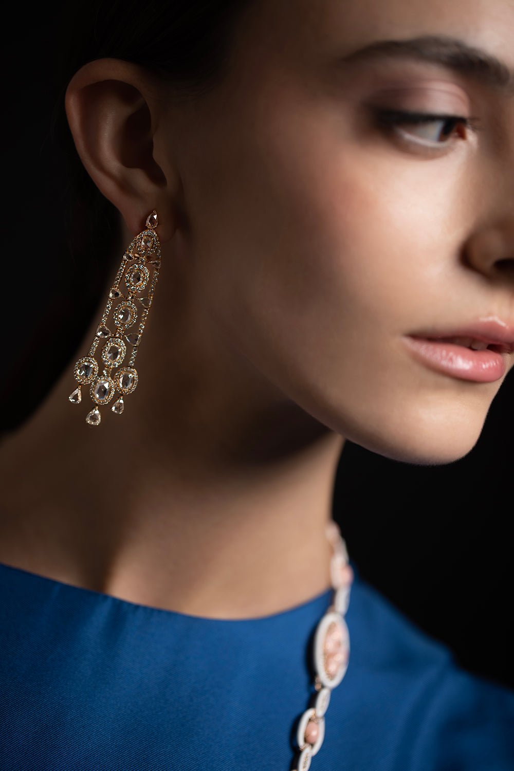 Rose Cut Diamond Drop Earrings JEWELRYFINE JEWELEARRING SUTRA   