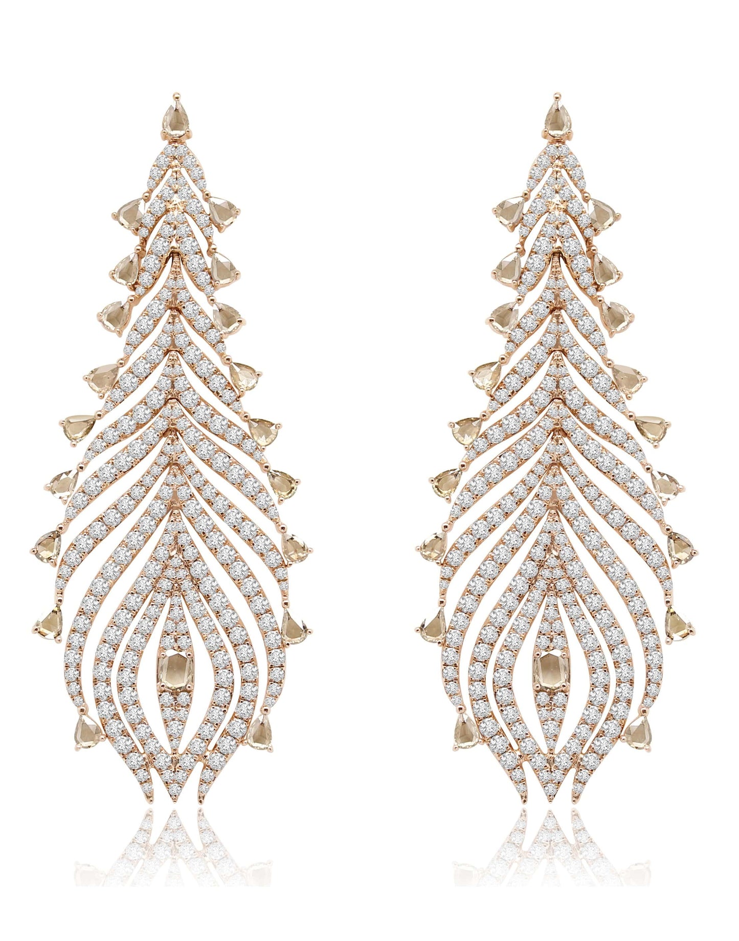 Diamond Feather Earrings  - Rose Gold JEWELRYFINE JEWELEARRING SUTRA   