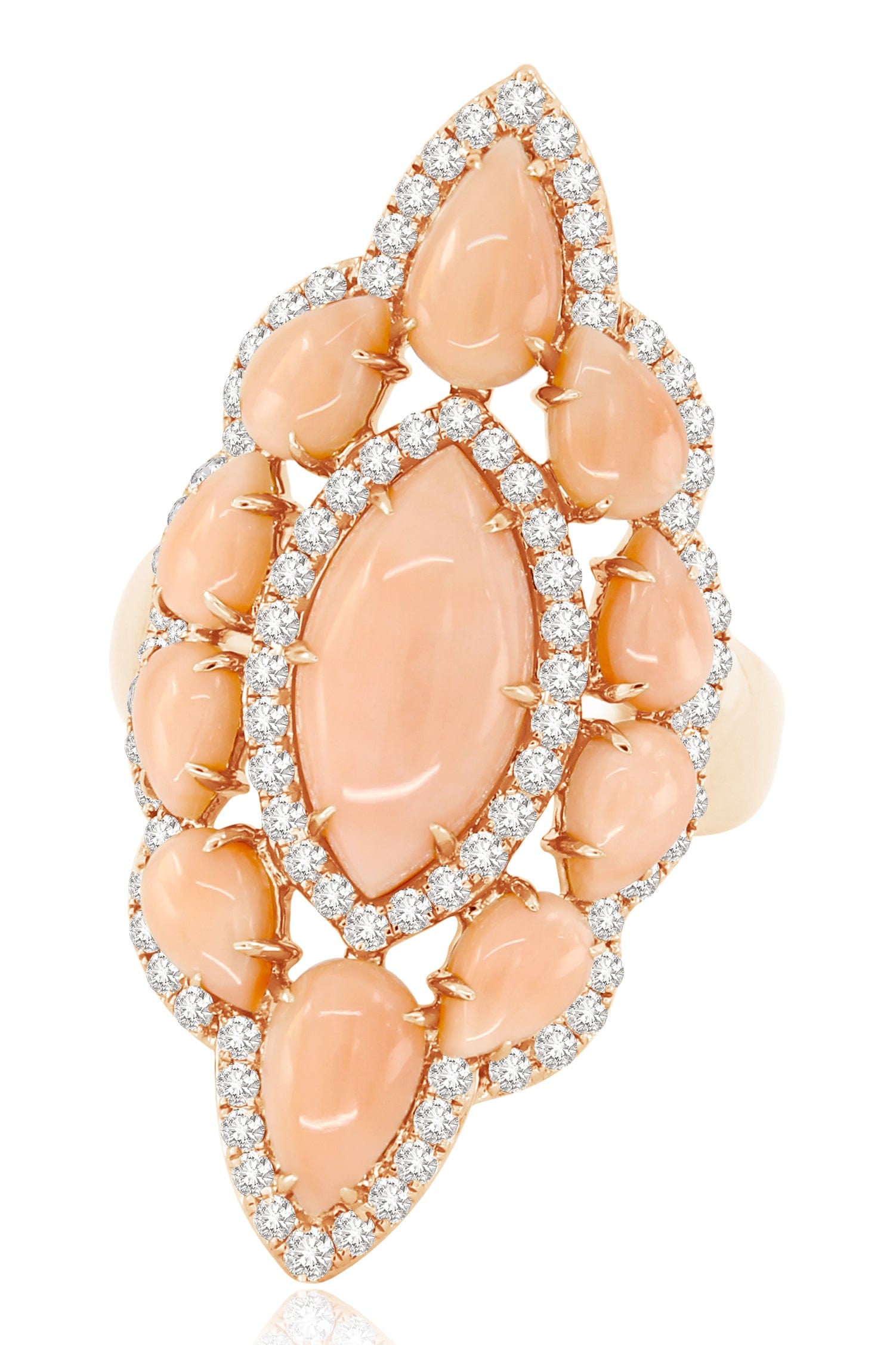 SUTRA-Vintage Angel Skin Coral Ring-ROSE GOLD