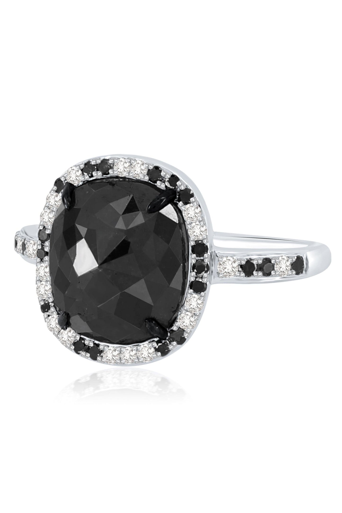 SUTRA-Rough Black Diamond Ring-WHITE GOLD