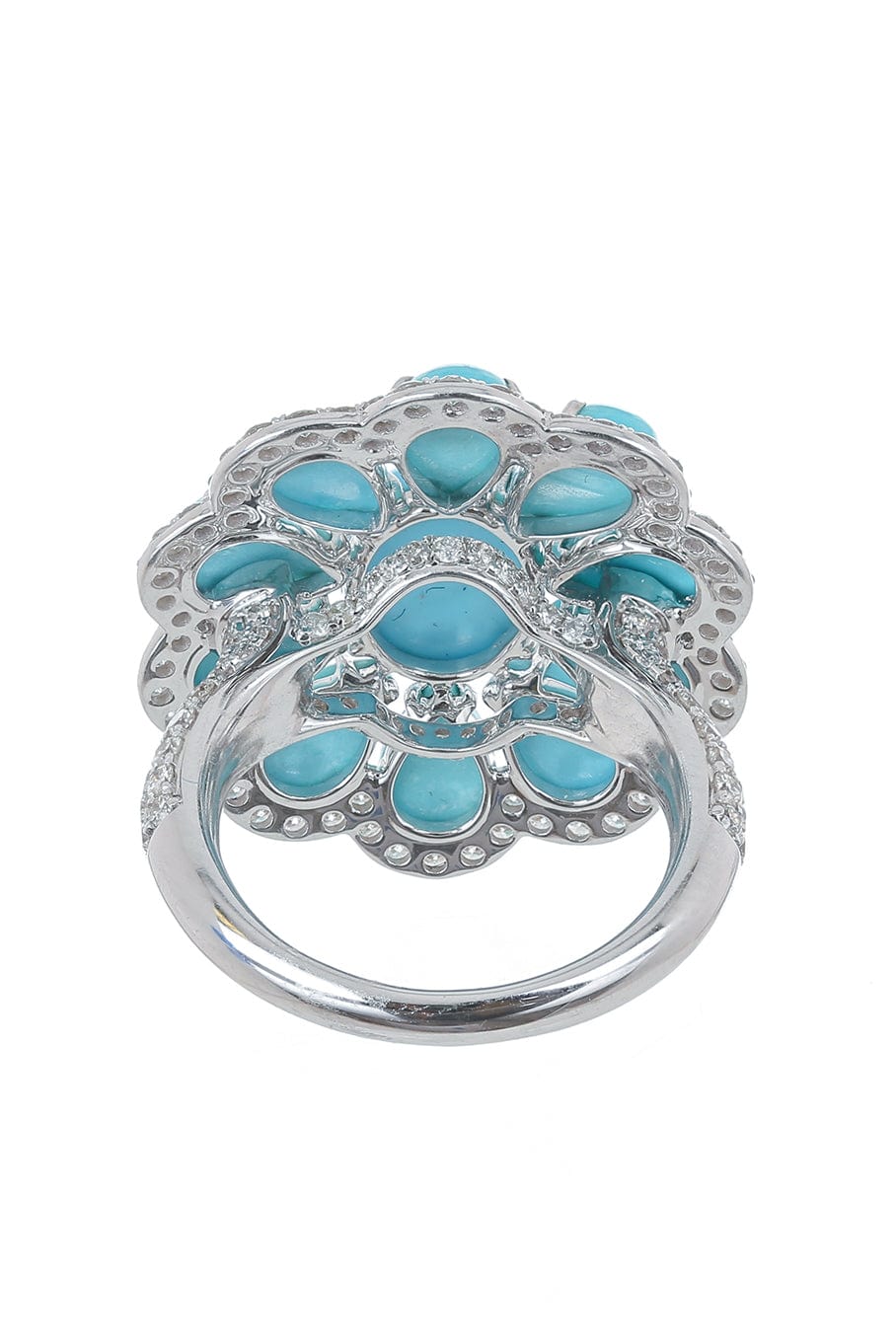 SUTRA-Turquoise Cluster Ring-WHITE GOLD