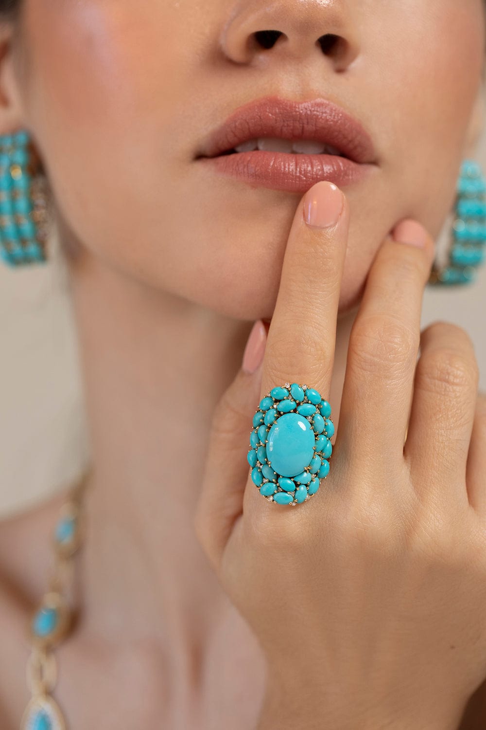 SUTRA-Turquoise Diamond Ring-YELLOW GOLD