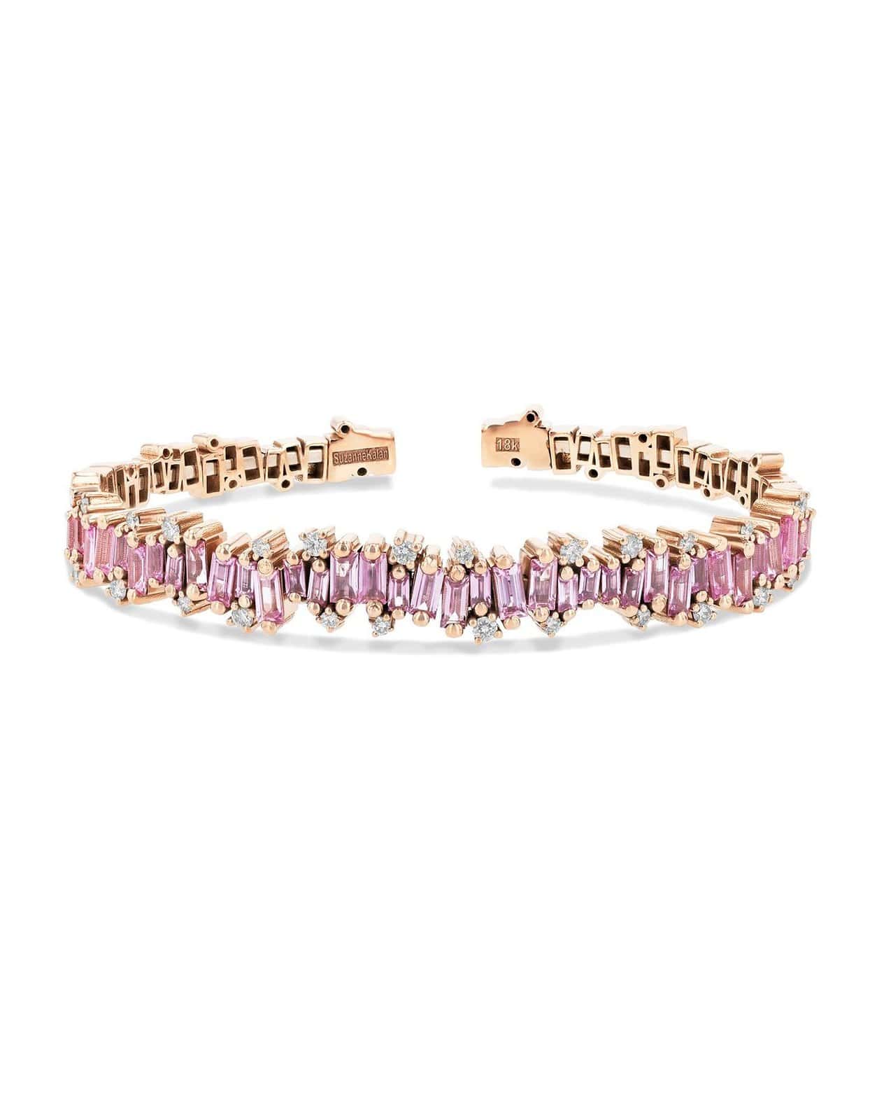 SUZANNE KALAN-Sophia Pink Sapphire Bangle-ROSE GOLD