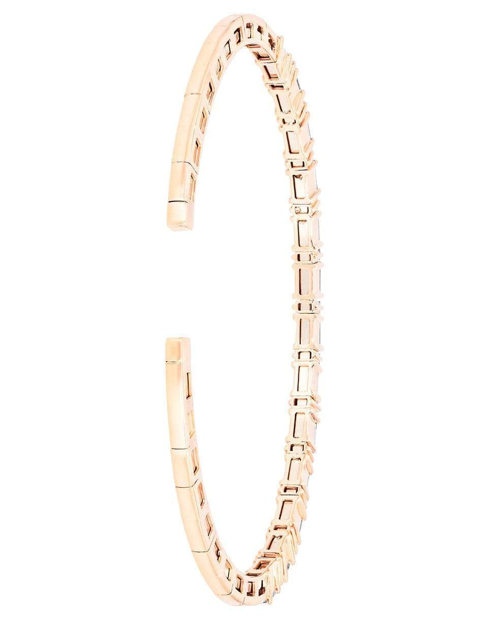 SUZANNE KALAN-Horizontal Baguette Rose Gold Diamond Bangle-ROSE GOLD