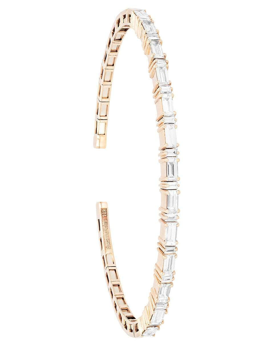 SUZANNE KALAN-Horizontal Baguette Rose Gold Diamond Bangle-ROSE GOLD