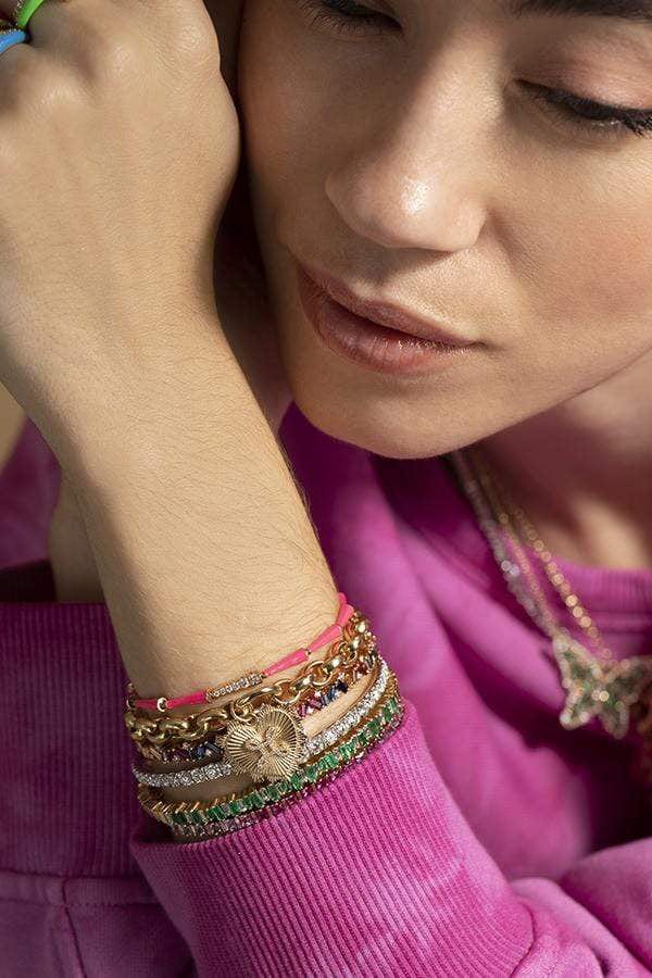 SUZANNE KALAN-Emerald Baguette Bracelet-YELLOW GOLD
