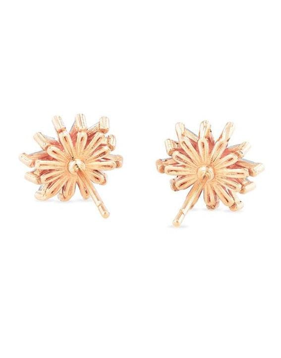 SUZANNE KALAN-Fireworks Baguette Diamond Flower Studs-ROSE GOLD