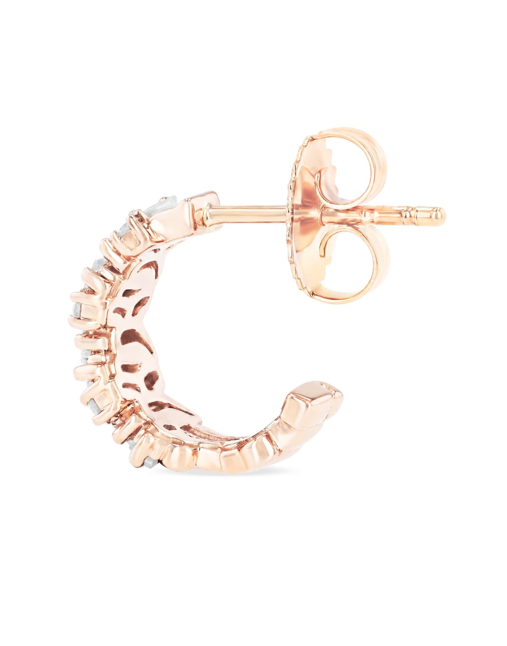 SUZANNE KALAN-Fireworks Diamond Hoop Earrings-ROSE GOLD