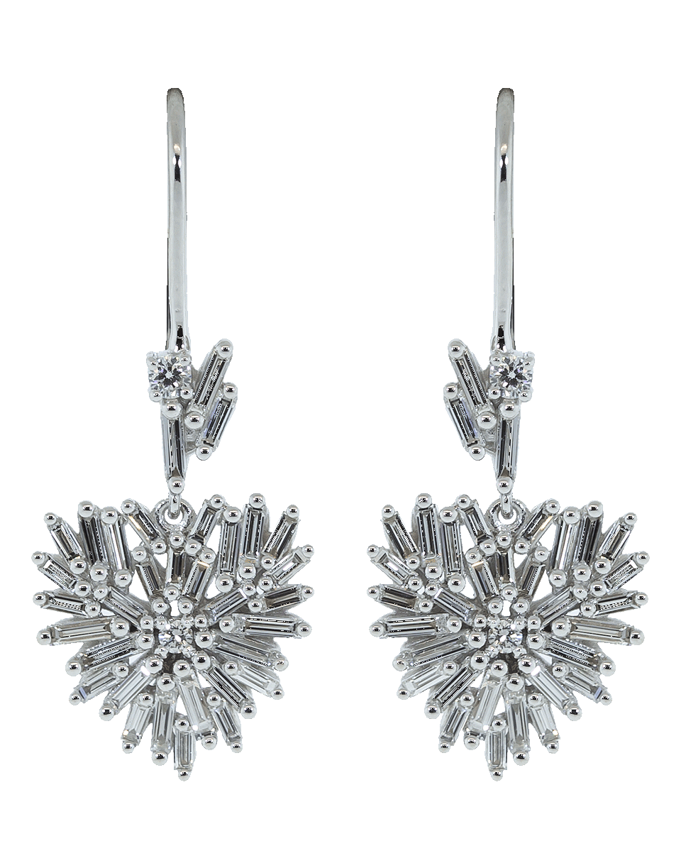 SUZANNE KALAN-Diamond Heart Drop Dangle Earrings-WHITE GOLD