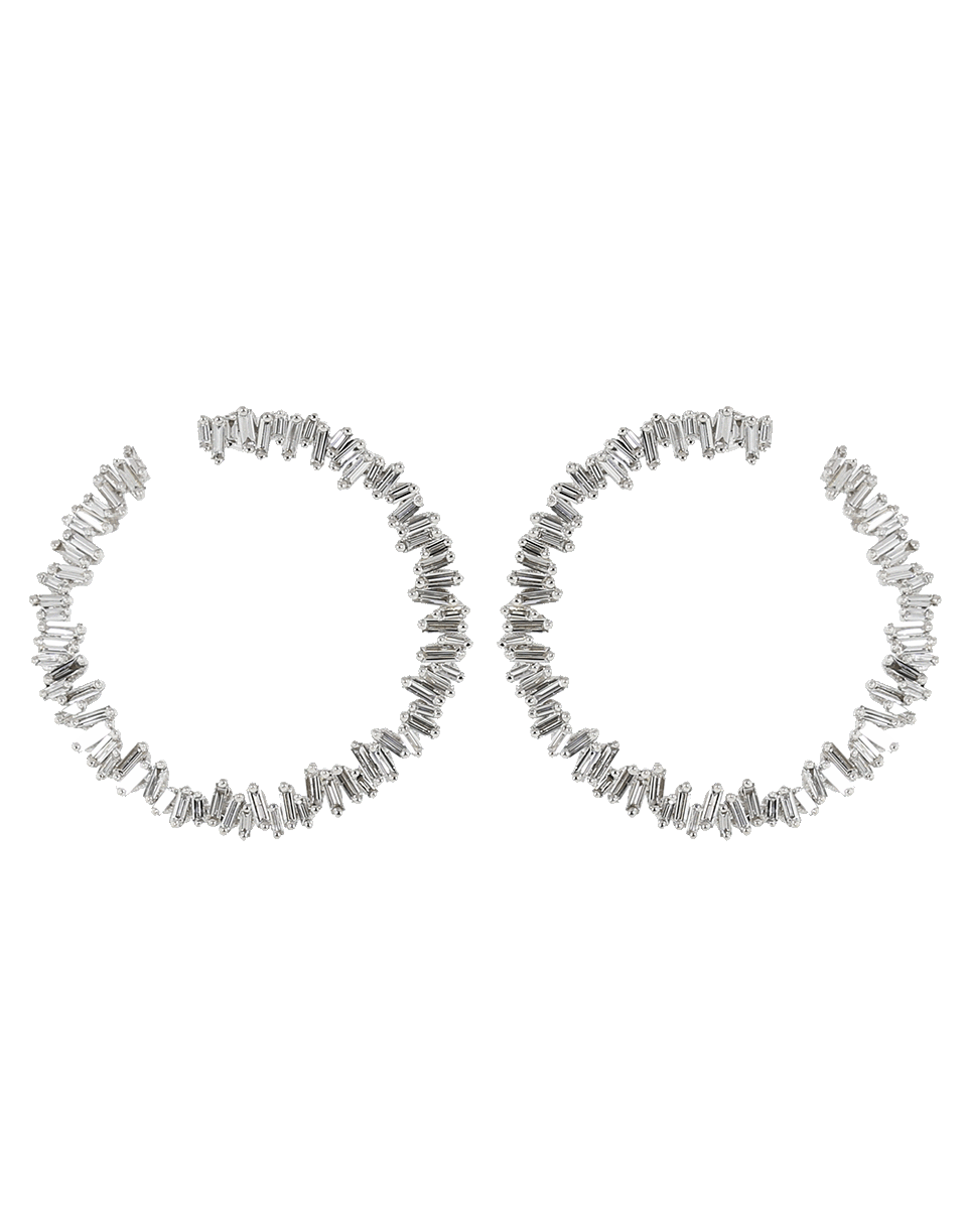 Spiral Circle Diamond Baguette Earrings JEWELRYFINE JEWELEARRING SUZANNE KALAN   