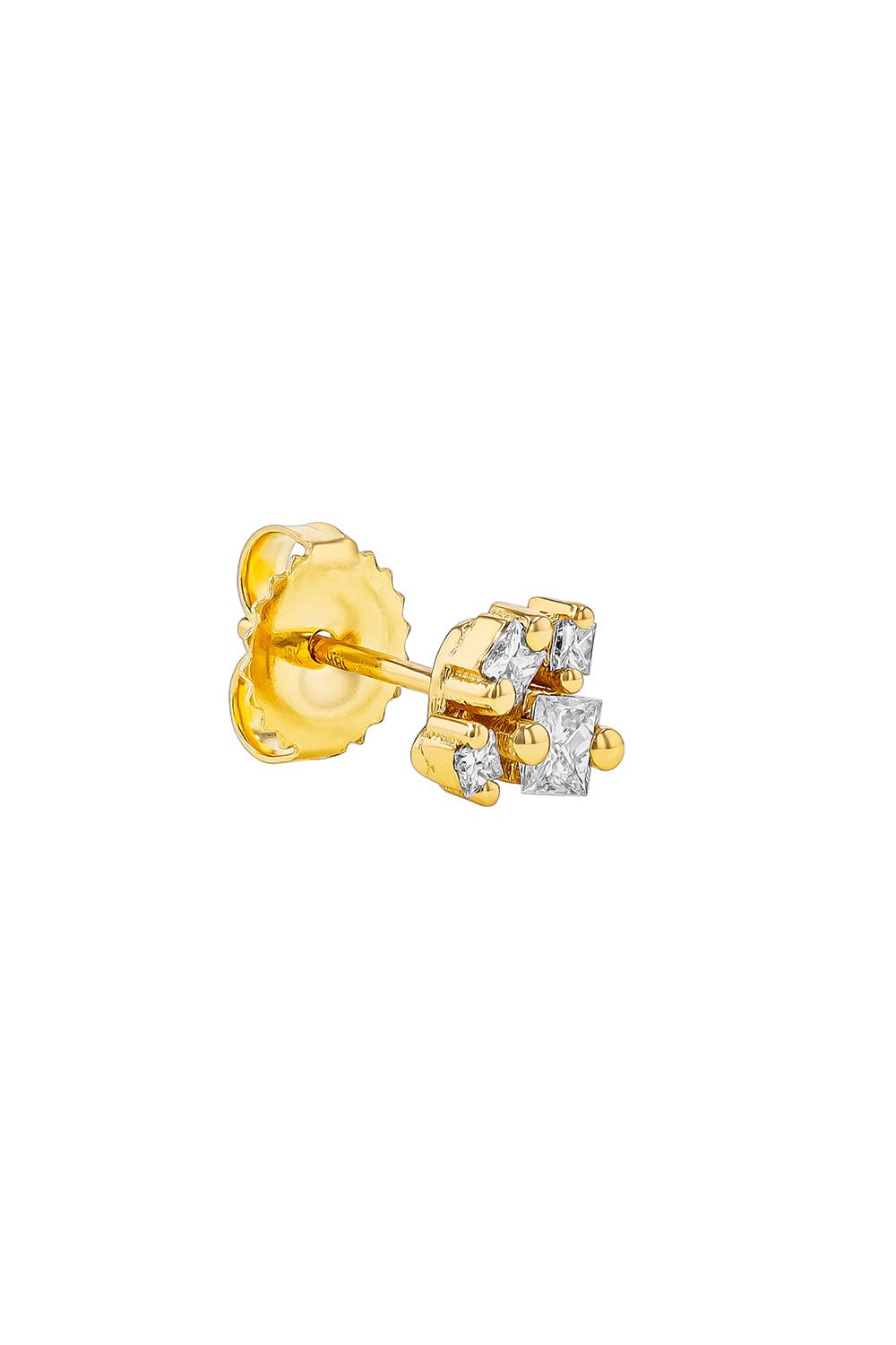 SUZANNE KALAN-Princess Cut Diamond Earrings-YELLOW GOLD