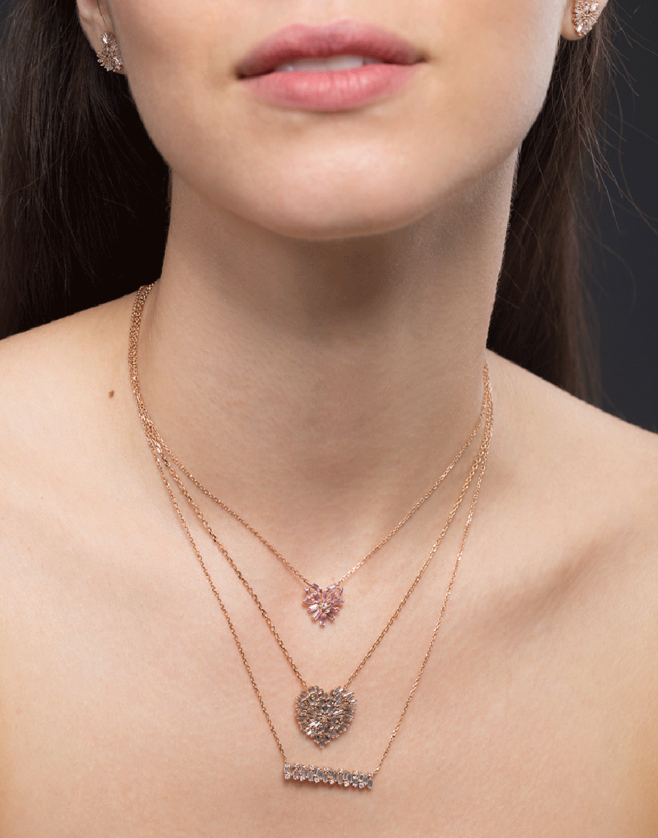 SUZANNE KALAN-Small Pink Sapphire Heart Necklace-ROSE GOLD
