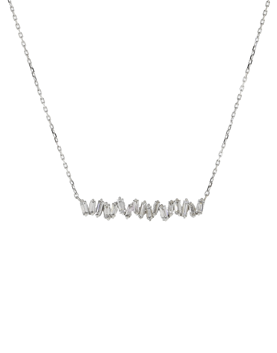 SUZANNE KALAN-Fireworks Baguette Diamond Necklace-WHITE GOLD