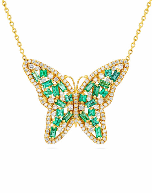 Medium Emerald Butterfly Necklace – Marissa Collections
