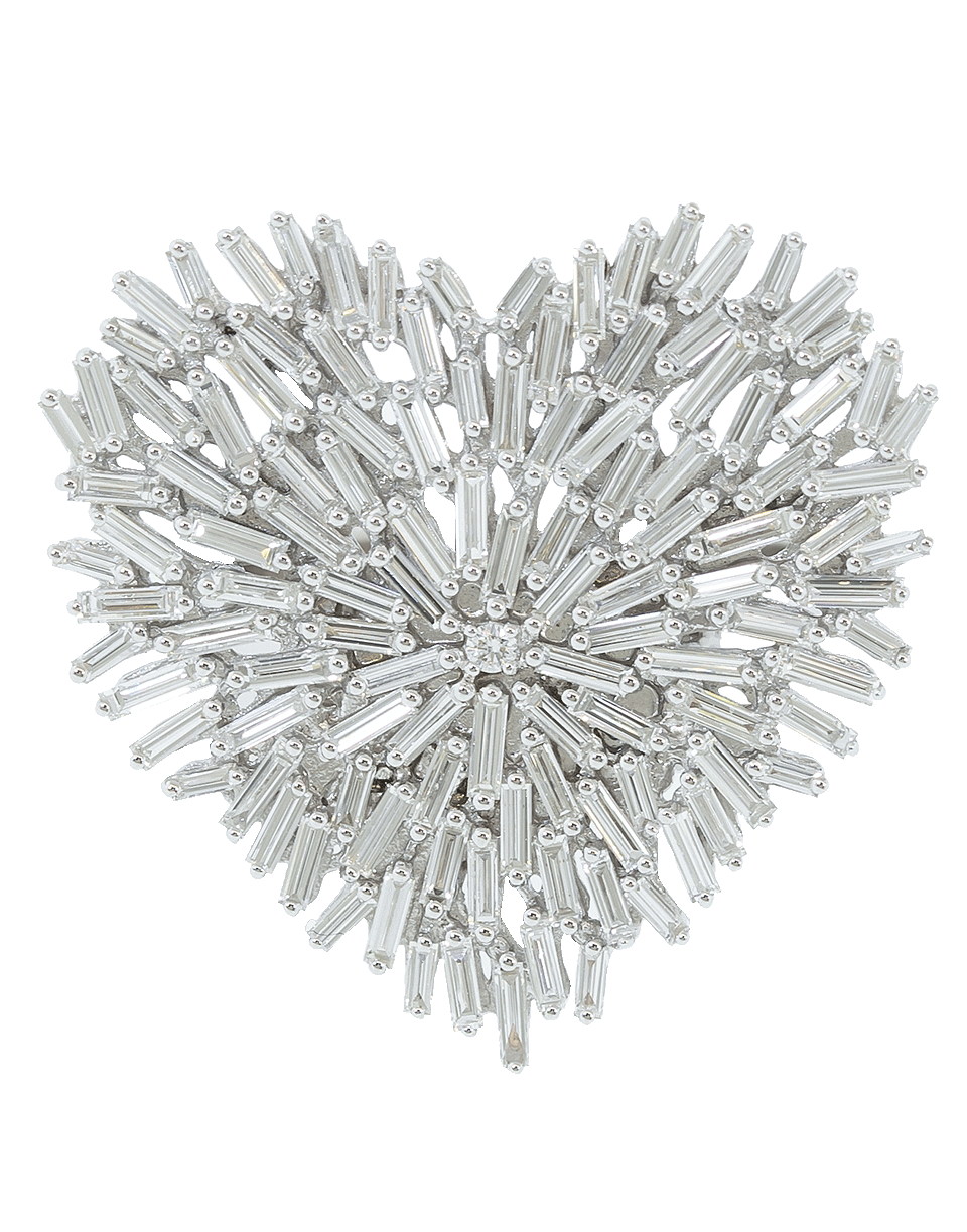 SUZANNE KALAN-Large Heart Diamond Ring-WHITE GOLD