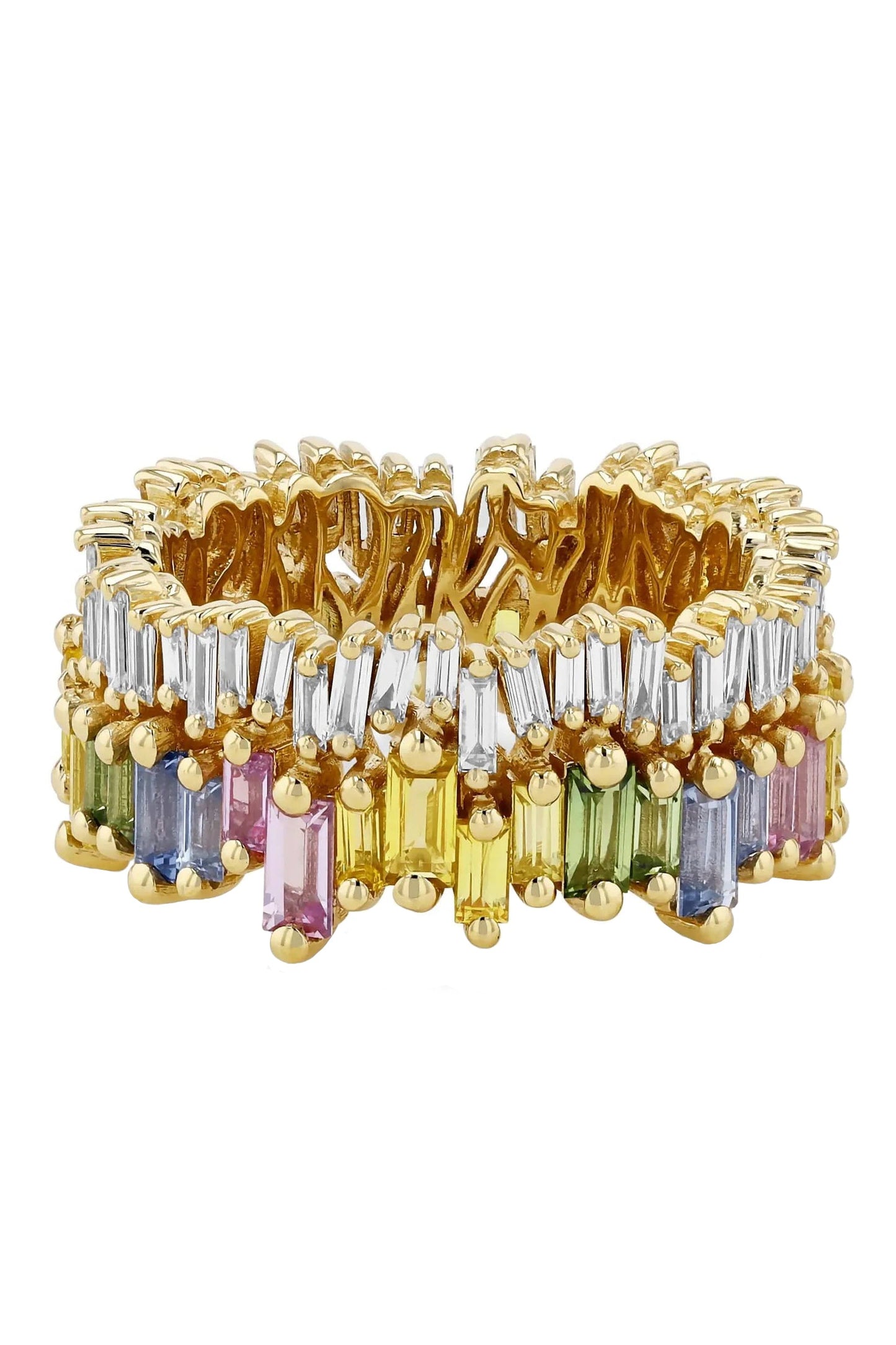 SUZANNE KALAN-Pastel Double Row Eternity Band-YELLOW GOLD