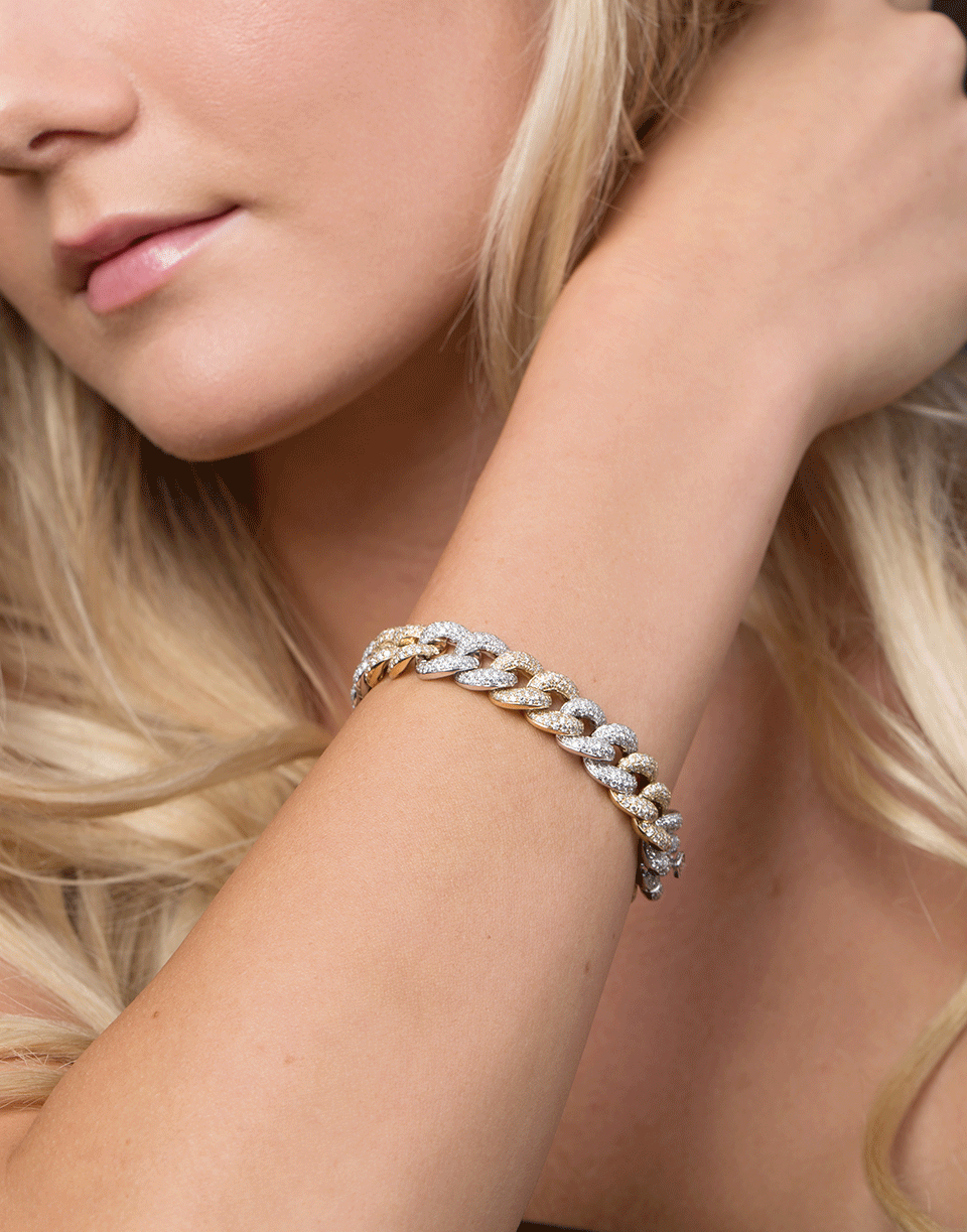 SYDNEY EVAN-Diamond Pave Link Bracelet-WHITE GOLD
