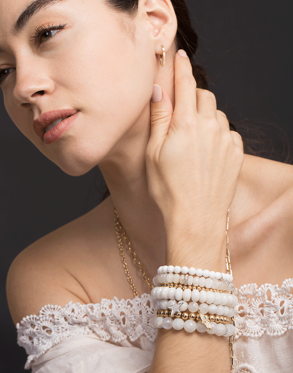 SYDNEY EVAN-Star Charm Bracelet-WHITE GOLD