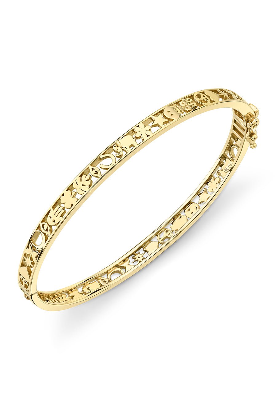 SYDNEY EVAN-Open Icon Hinge Bangle-YELLOW GOLD