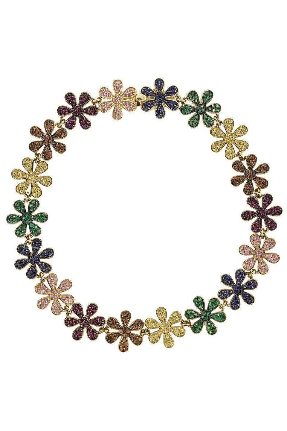 SYDNEY EVAN-Rainbow Daisy Eternity Bracelet-YELLOW GOLD
