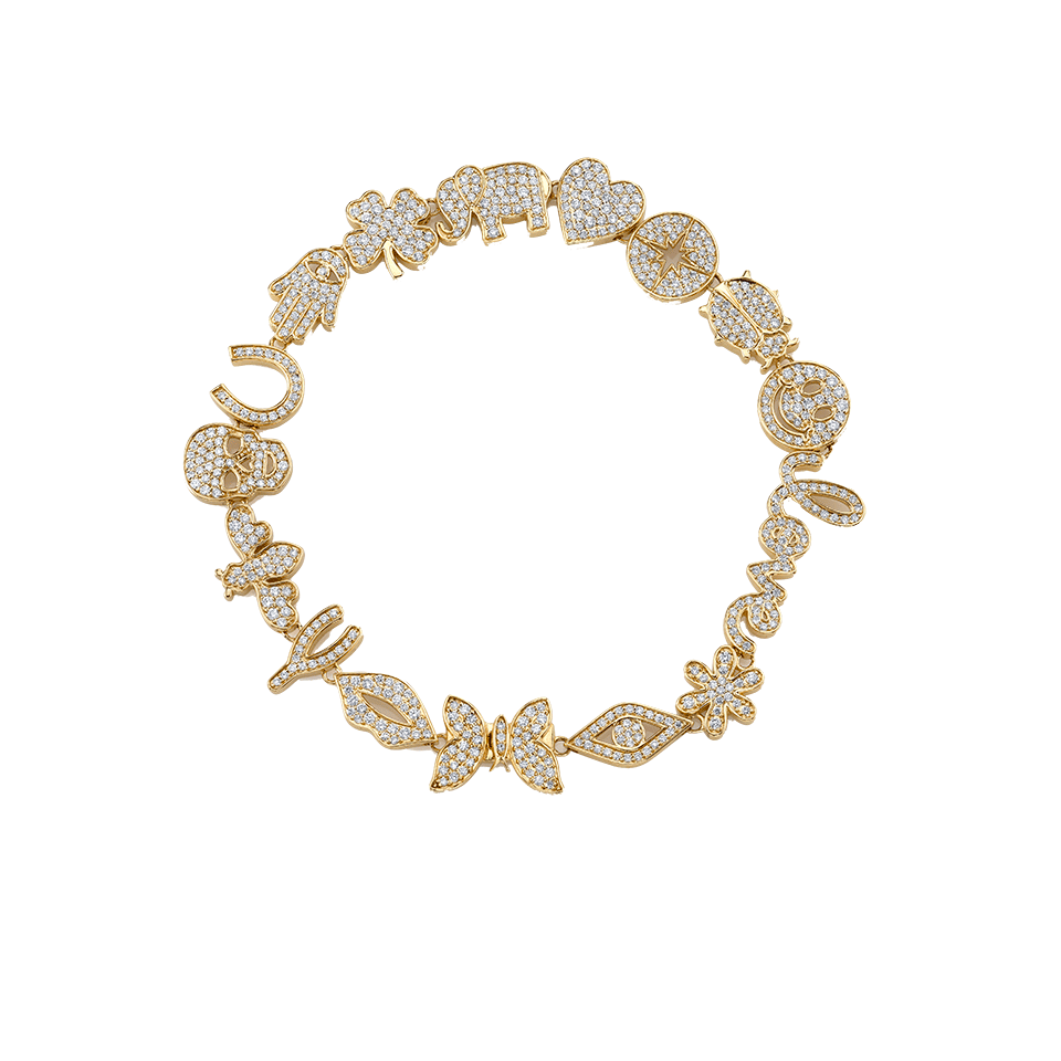 SYDNEY EVAN-15th Anniversary Charm Bracelet-YELLOW GOLD