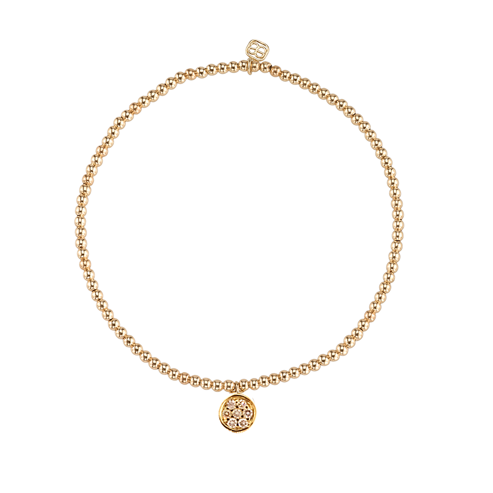 SYDNEY EVAN-Baby Diamond Disc Charm Beaded Bracelet-YELLOW GOLD