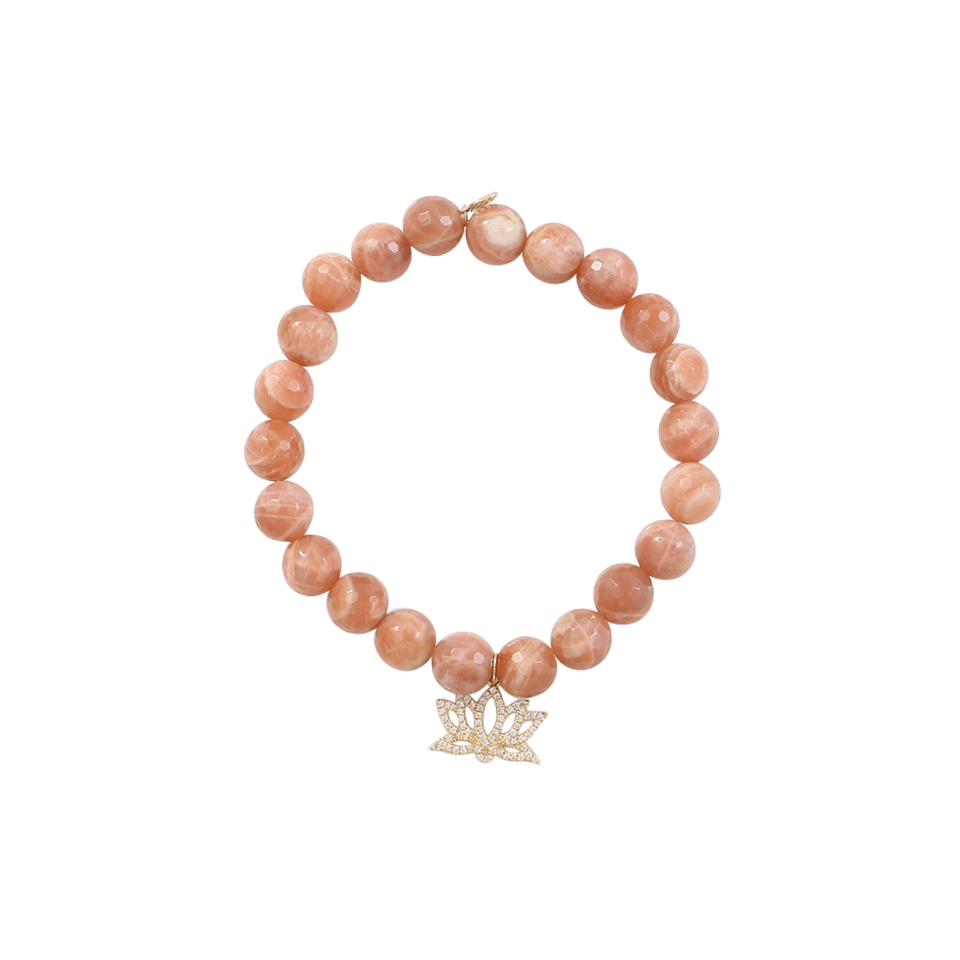 SYDNEY EVAN-Diamond Lotus Beaded Bracelet-YELLOW GOLD