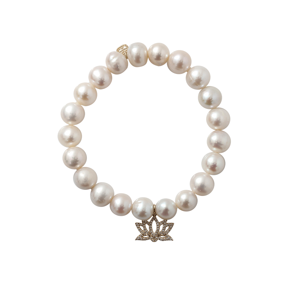 Diamond Lotus Pearl Bracelet JEWELRYFINE JEWELBRACELET O SYDNEY EVAN   