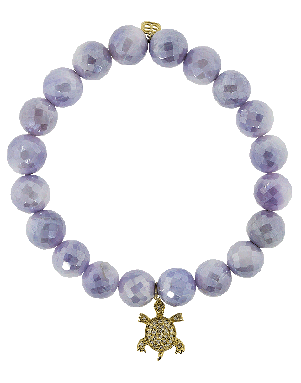 SYDNEY EVAN-Diamond Pave Turtle Lavender Moonstone Bracelet-YELLOW GOLD