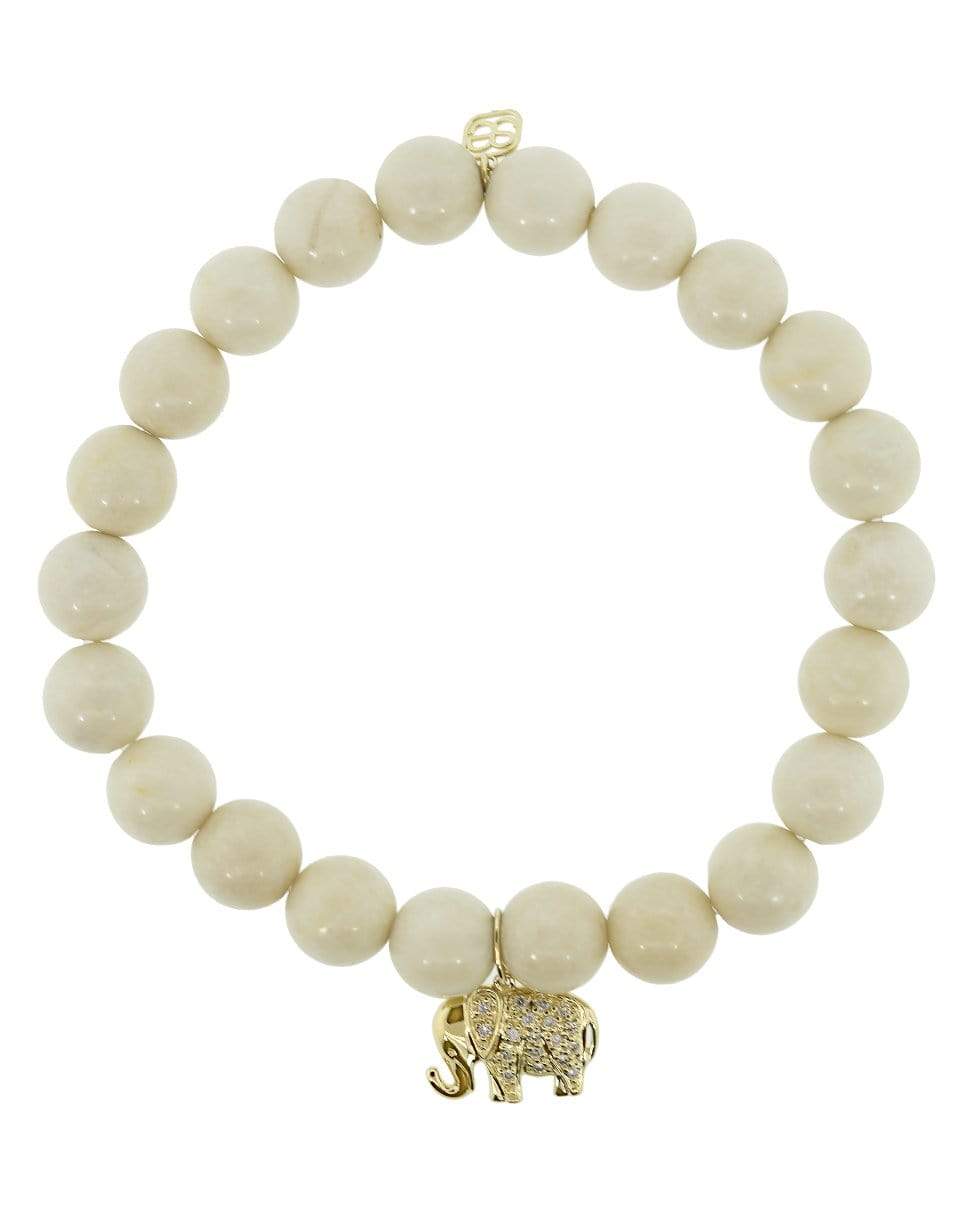SYDNEY EVAN-Elephant Charm Bracelet-YELLOW GOLD