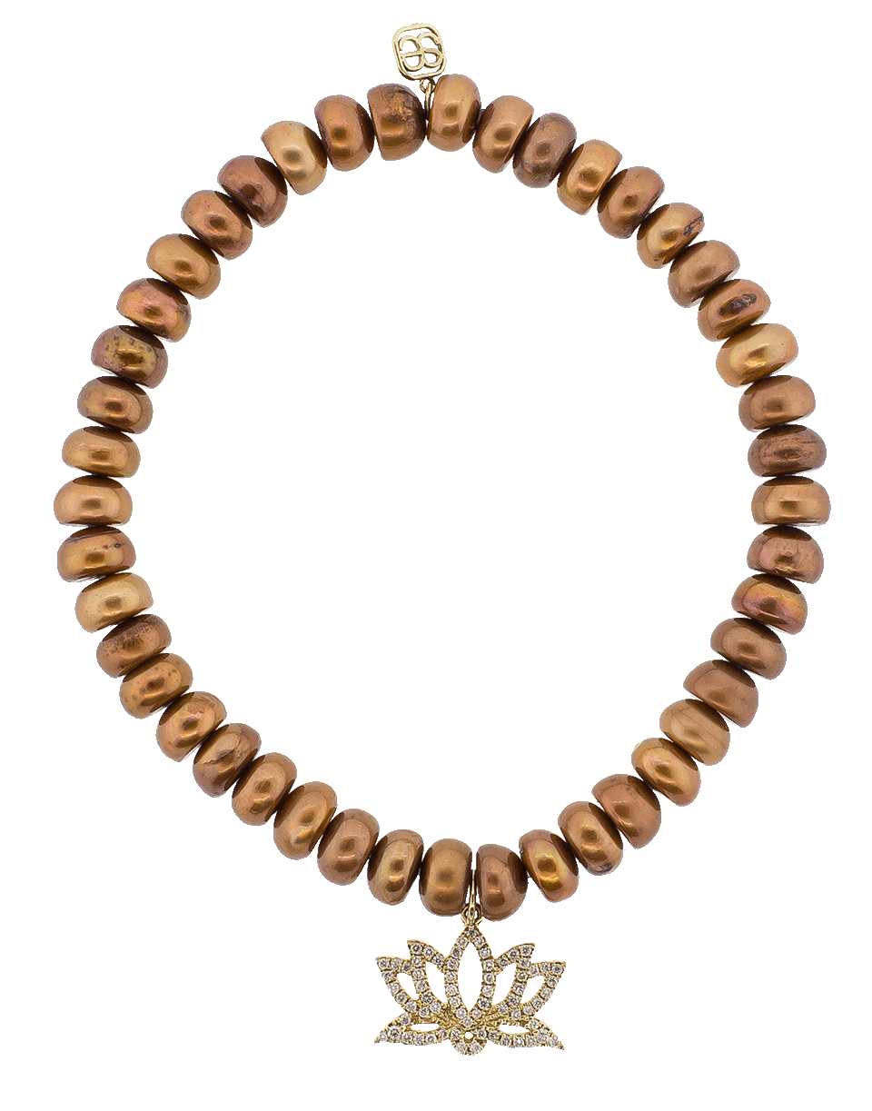 SYDNEY EVAN-Lotus Flower Charm Bracelet-YELLOW GOLD