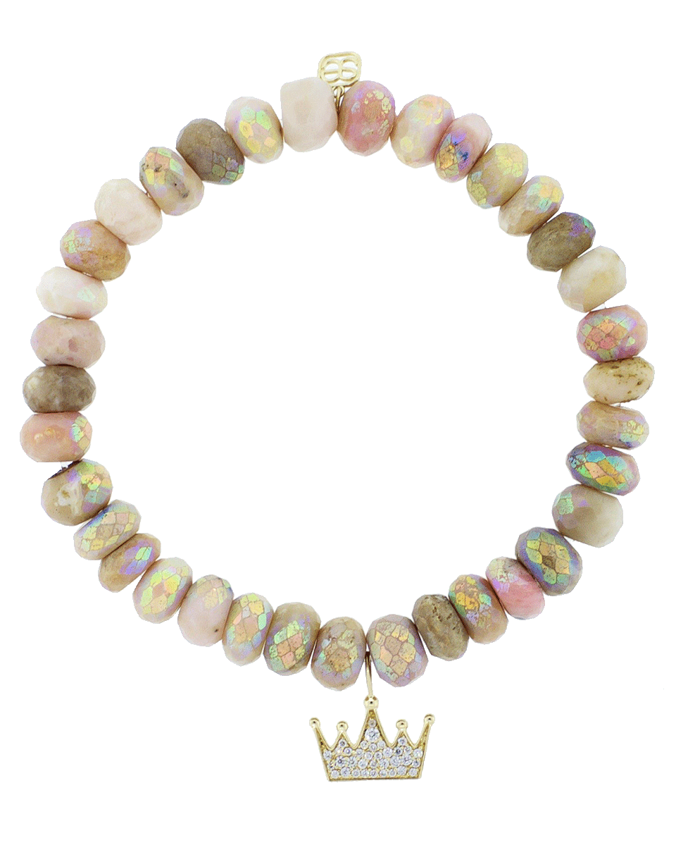 SYDNEY EVAN-Pave Diamond Crown Charm Bracelet-YELLOW GOLD