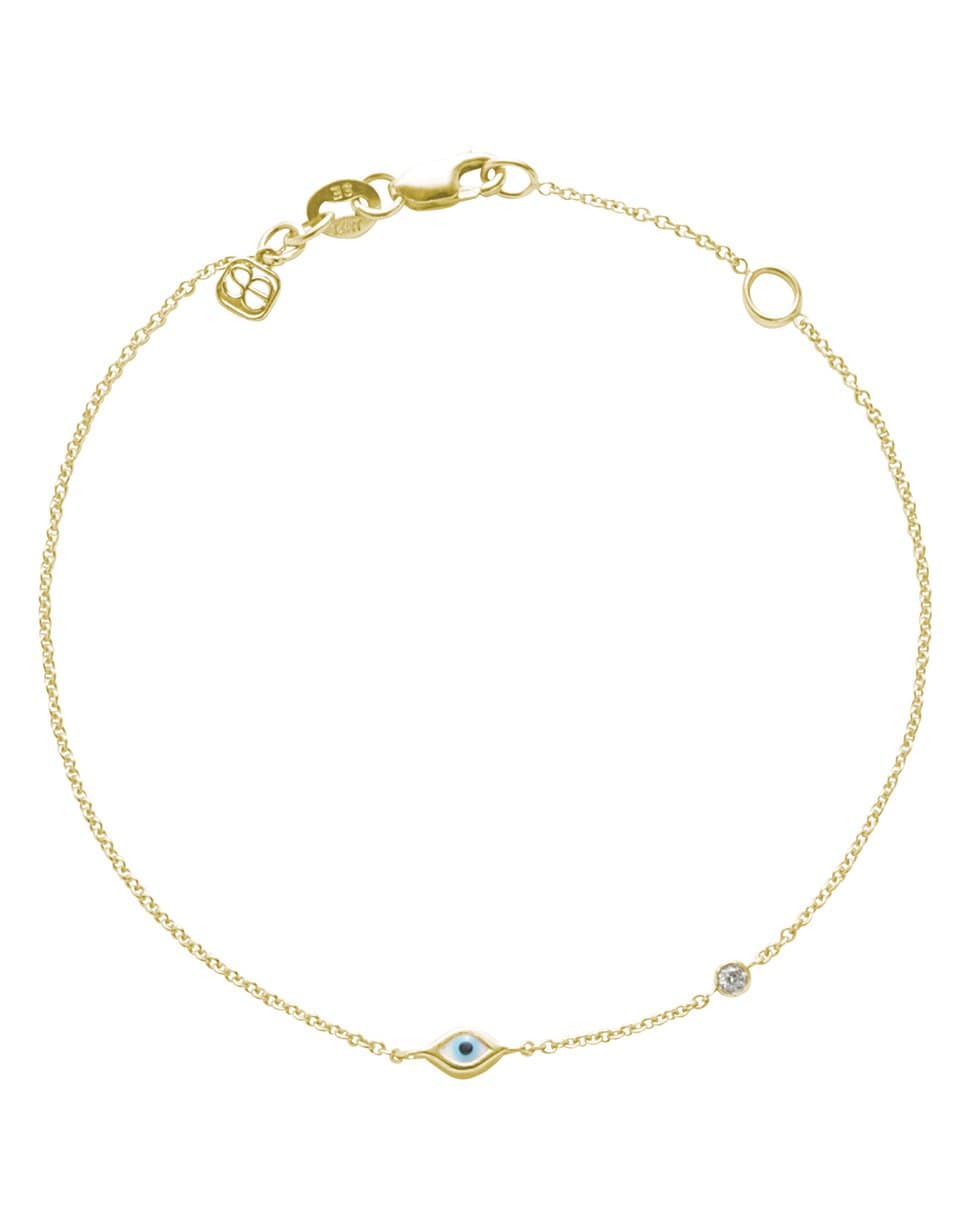 SYDNEY EVAN-Single Mini Evil Eye Bracelet-YELLOW GOLD