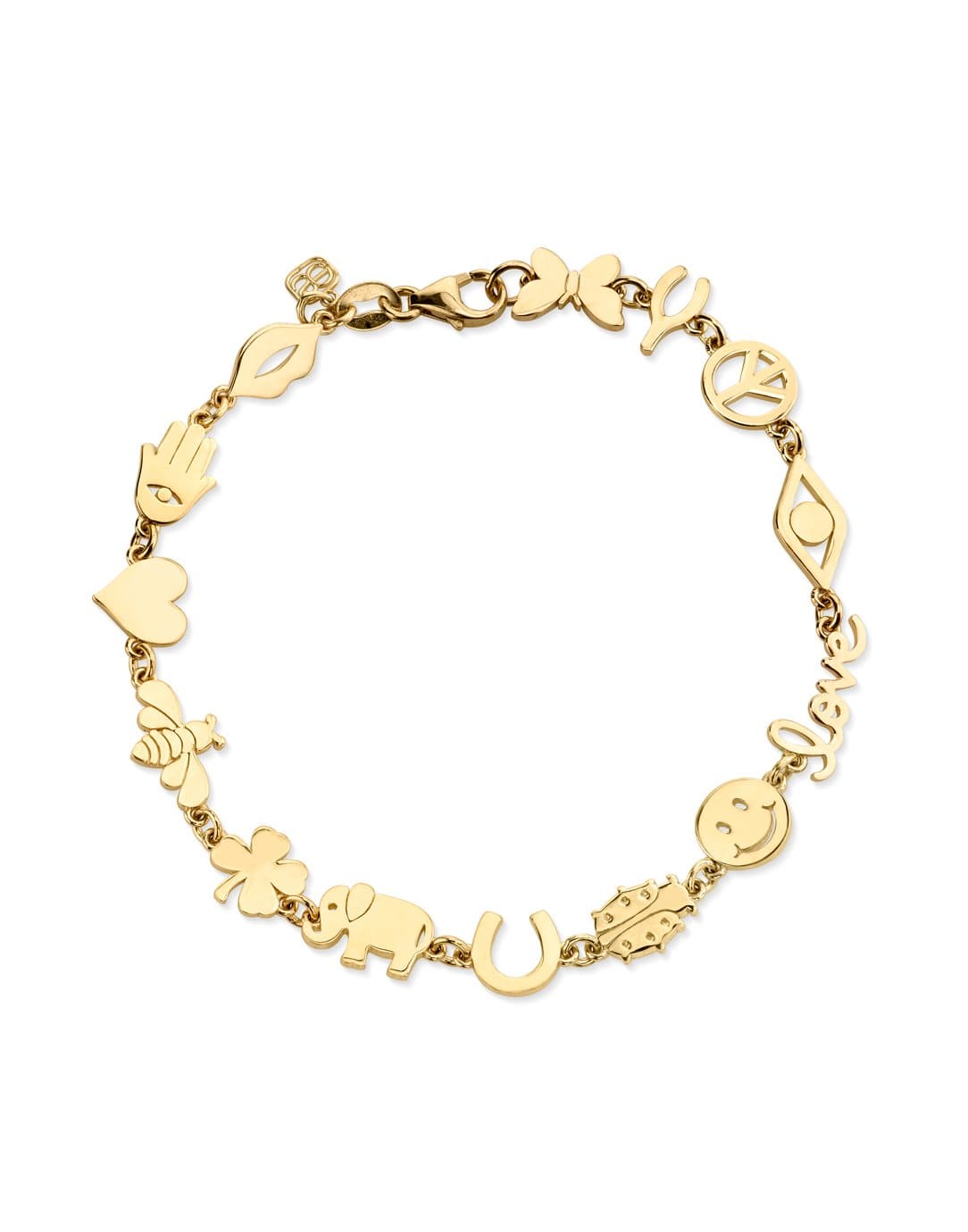 SYDNEY EVAN-Small Gold Multi-Icon Pure Bracelet-YELLOW GOLD