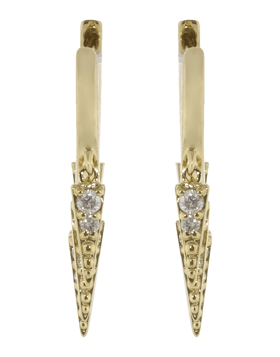 SYDNEY EVAN-Large Pave Diamond Fringe Huggie Earrings-YELLOW GOLD