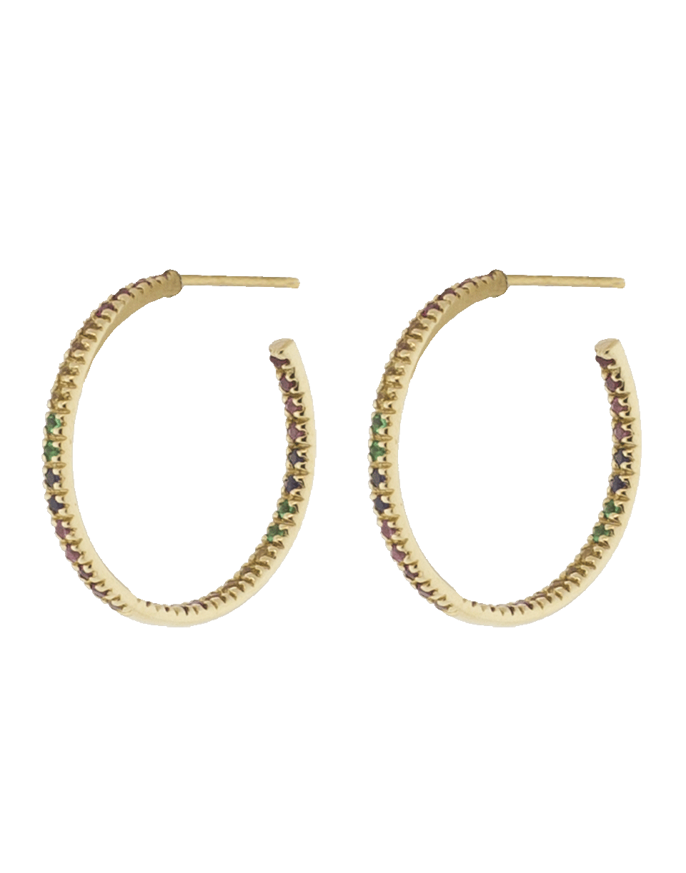 SYDNEY EVAN-Rainbow Hoop Earrings-YELLOW GOLD