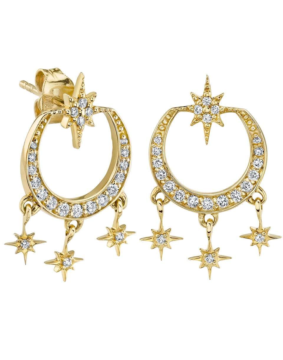 SYDNEY EVAN-Starburst Chandelier Earrings-YELLOW GOLD