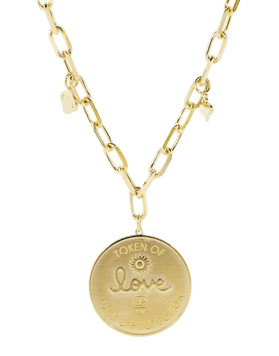 SYDNEY EVAN-Diamond Evil Eye Luck Coin Necklace-YELLOW GOLD