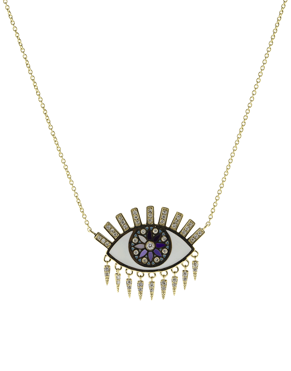 SYDNEY EVAN-Large Kaleidoscope Eye Necklace-YELLOW GOLD