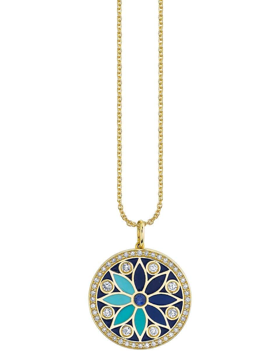 SYDNEY EVAN-Large Pave Kaleidoscope Necklace-YELLOW GOLD