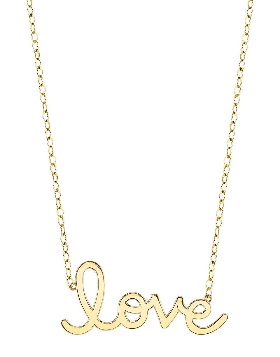 SYDNEY EVAN-Large Pure Love Script Necklace-YELLOW GOLD