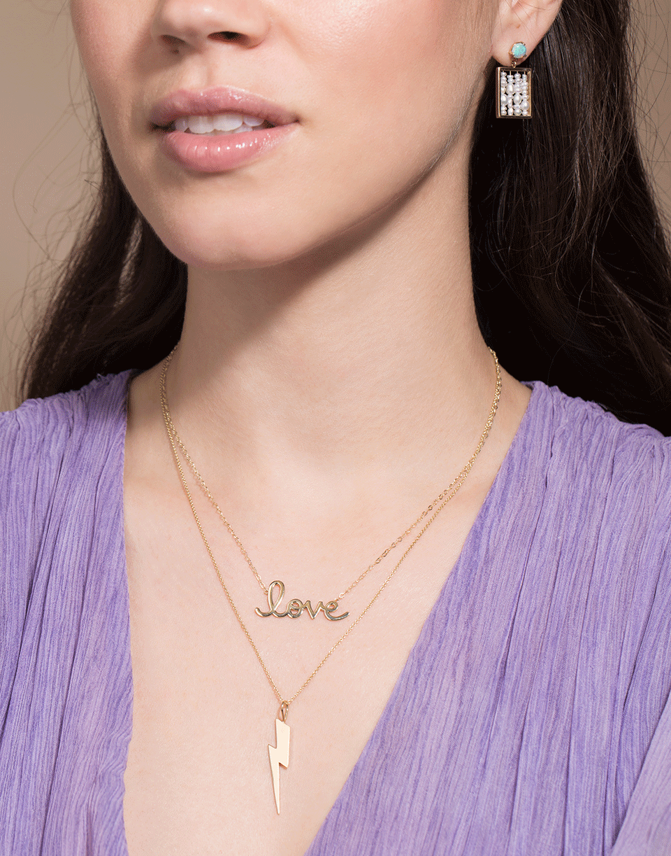 SYDNEY EVAN-Large Pure Love Script Necklace-YELLOW GOLD