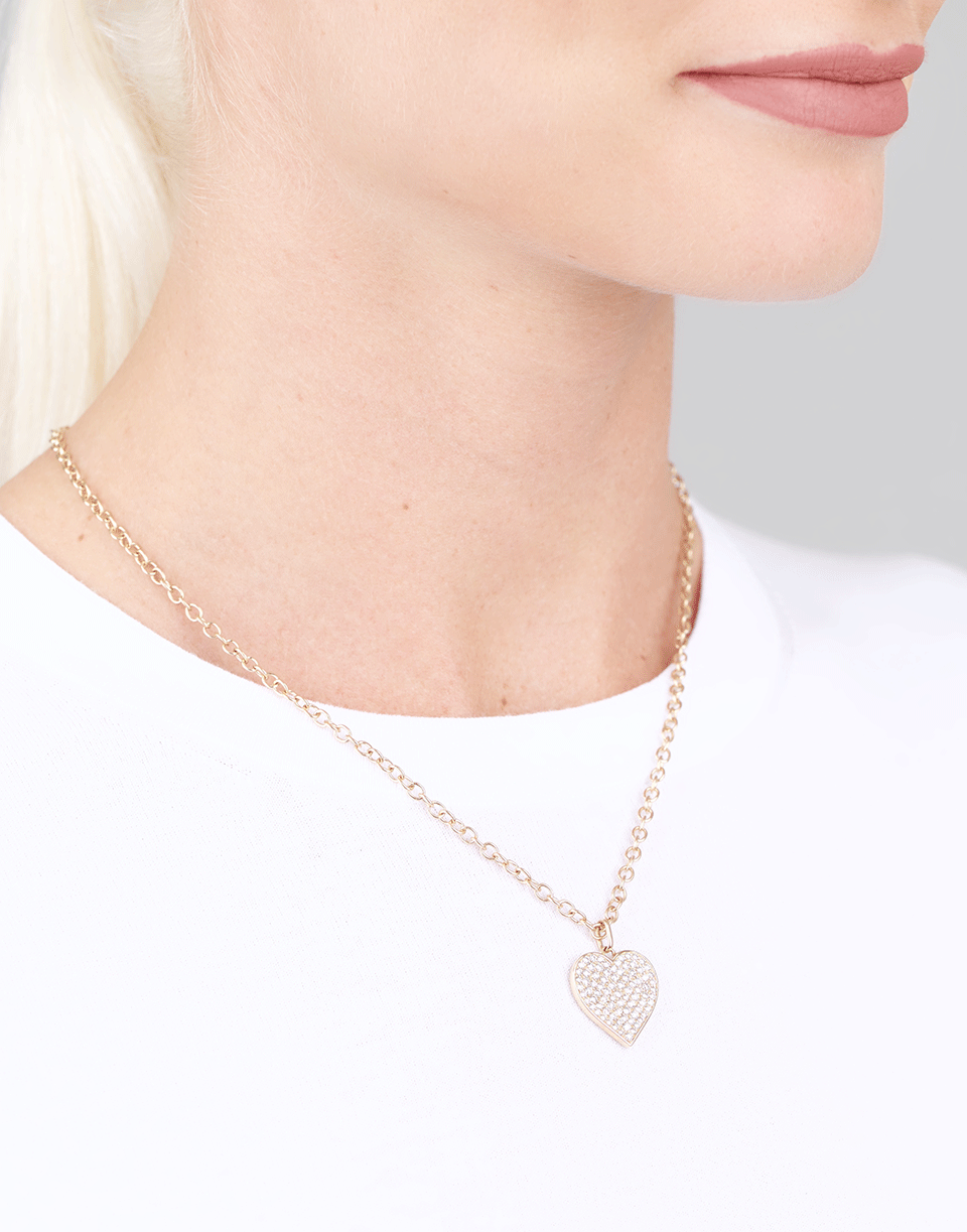 SYDNEY EVAN-Pave Diamond Heart Necklace-YELLOW GOLD