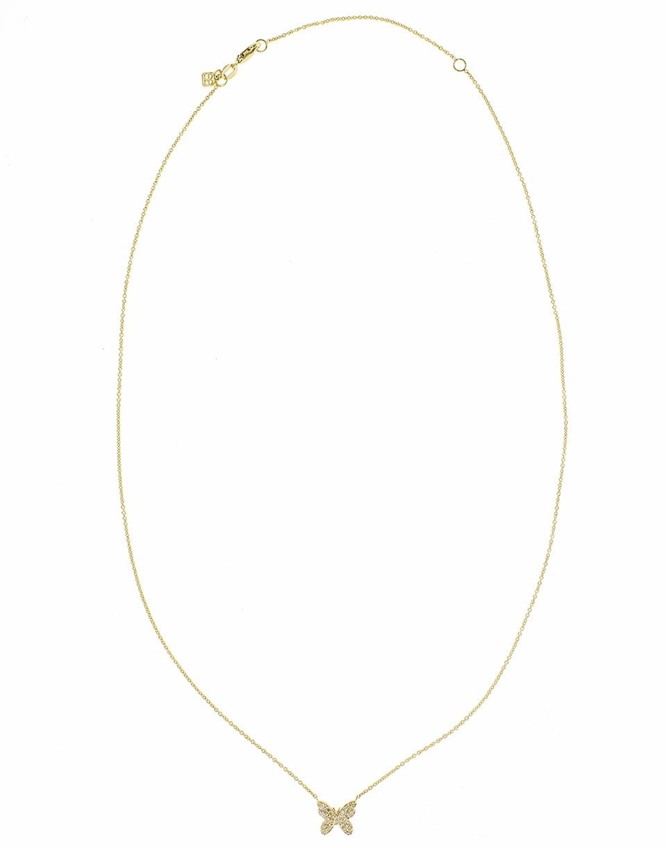 SYDNEY EVAN-Small Diamond Pave Butterfly Pendant Necklace-YELLOW GOLD