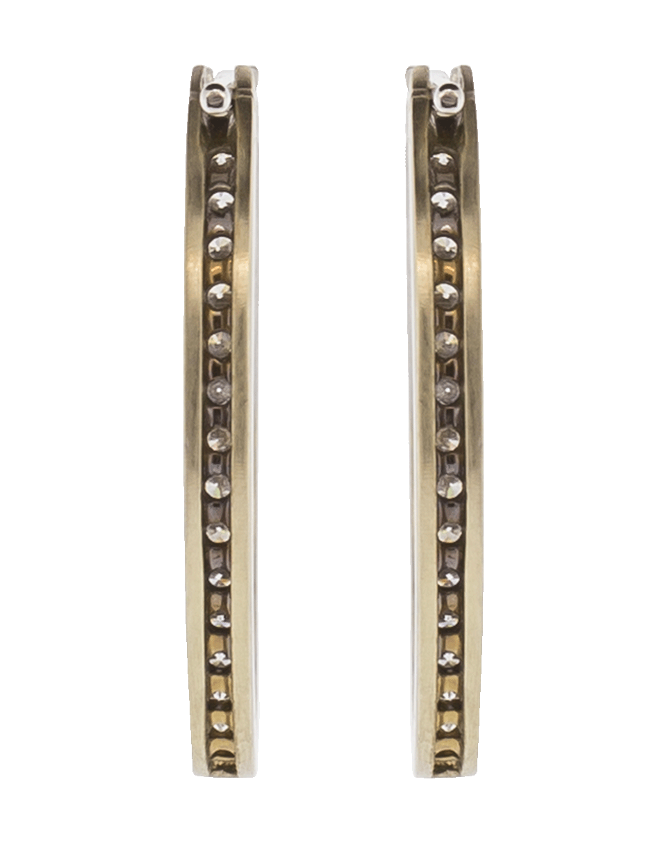 SYLVA & CIE-Diamond Oval Hoop Earrings-WHITE GOLD