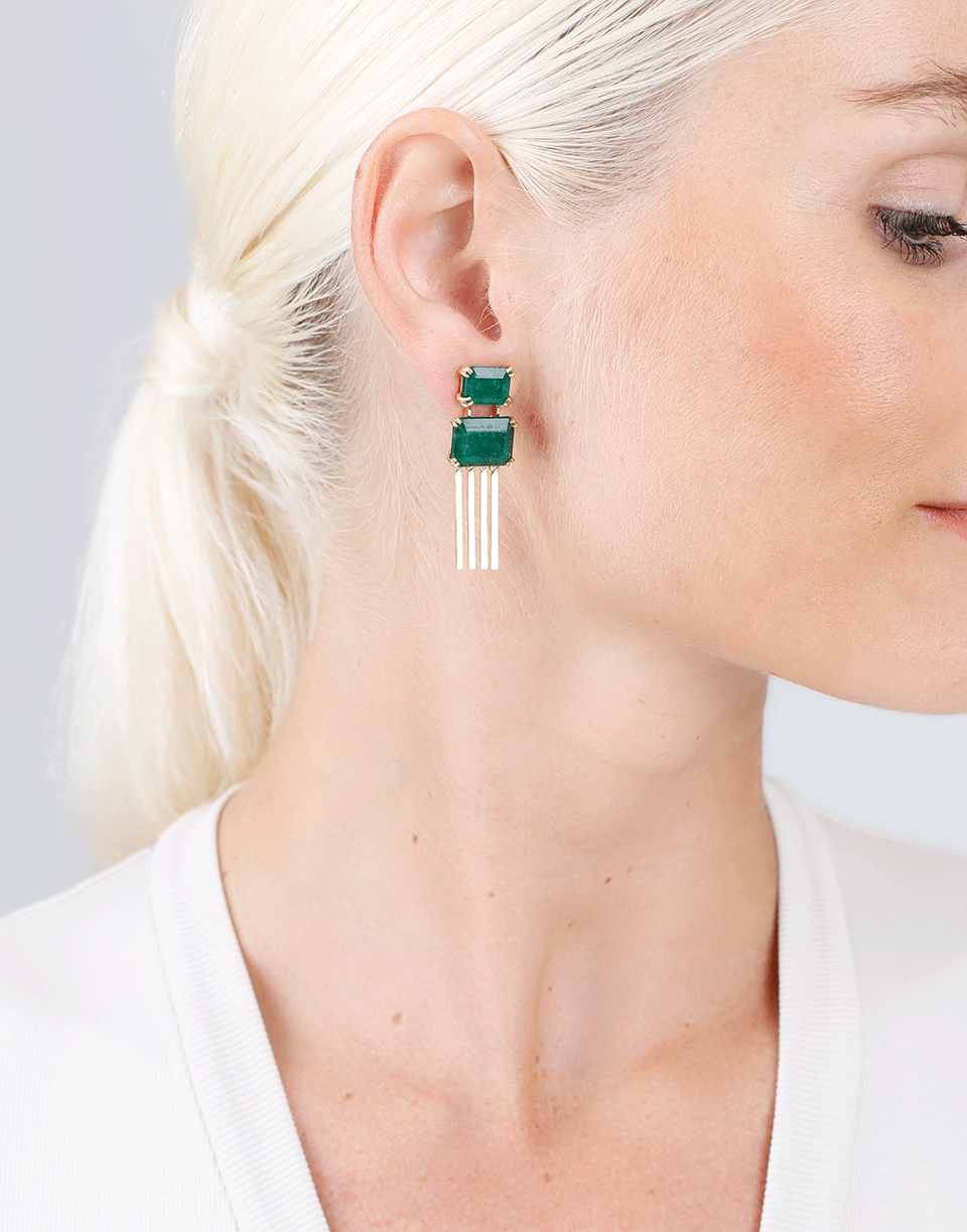 SYLVA & CIE-Brazilian Emerald Earrings-YELLOW GOLD