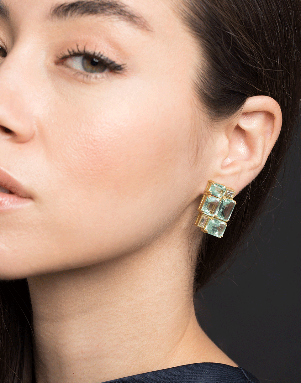 SYLVA & CIE-Colombian Emerald Earrings-YELLOW GOLD