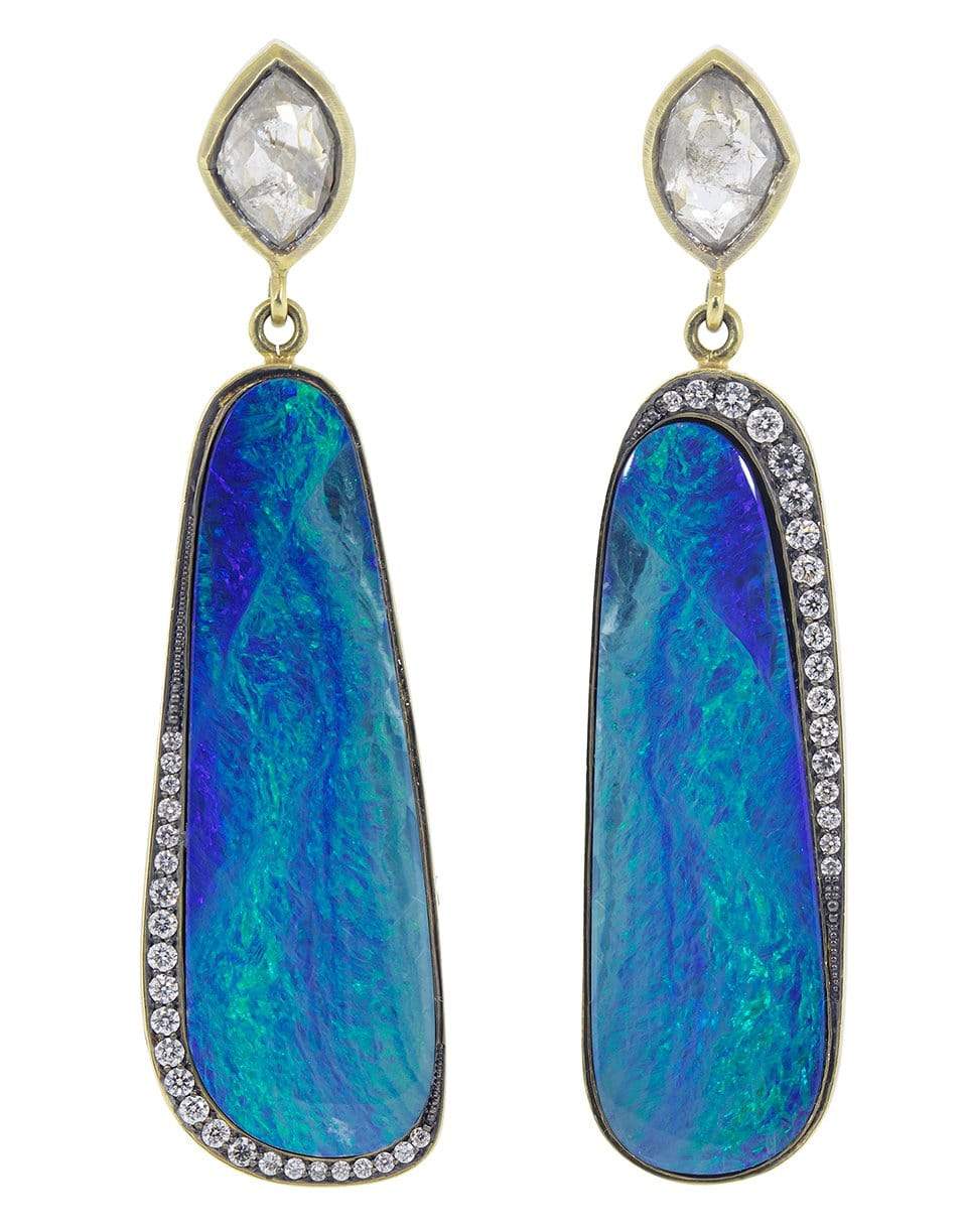 SYLVA & CIE-Opal and Diamond Drop Earrings-YELLOW GOLD